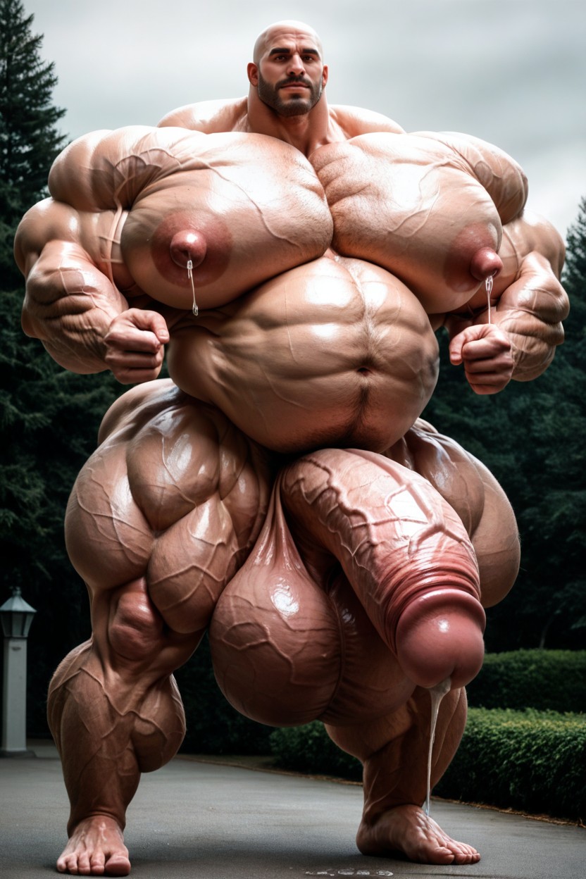 Bulky Veins, Nipples Gap Middle, Muscular AI Gay Porn