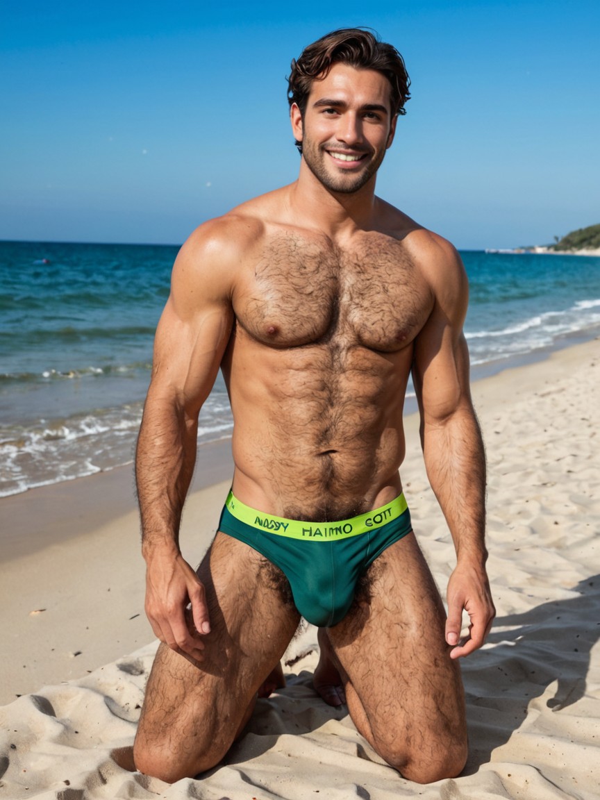 Large, Arms Behind Back, Man Only AI Gay Porn