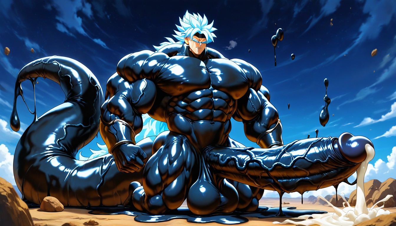 Massive Cock, Sculpted Neck, Oversized Muscles Porno gay IA