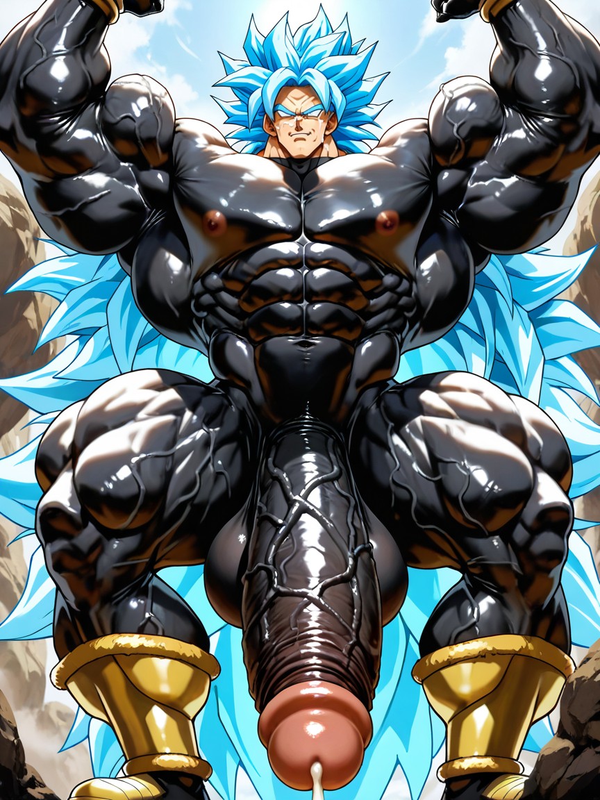 Top Down, Erect Up Penis, Testicles AI Gay Porn