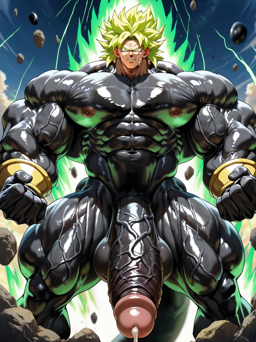 Black Goo Latex, Boulder Shoulders, Impossibly Long Hyper Penis AI Gay Porn