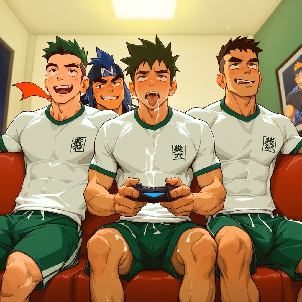 Characters, Shonen Style, Three Different Guys AI Gay Porn