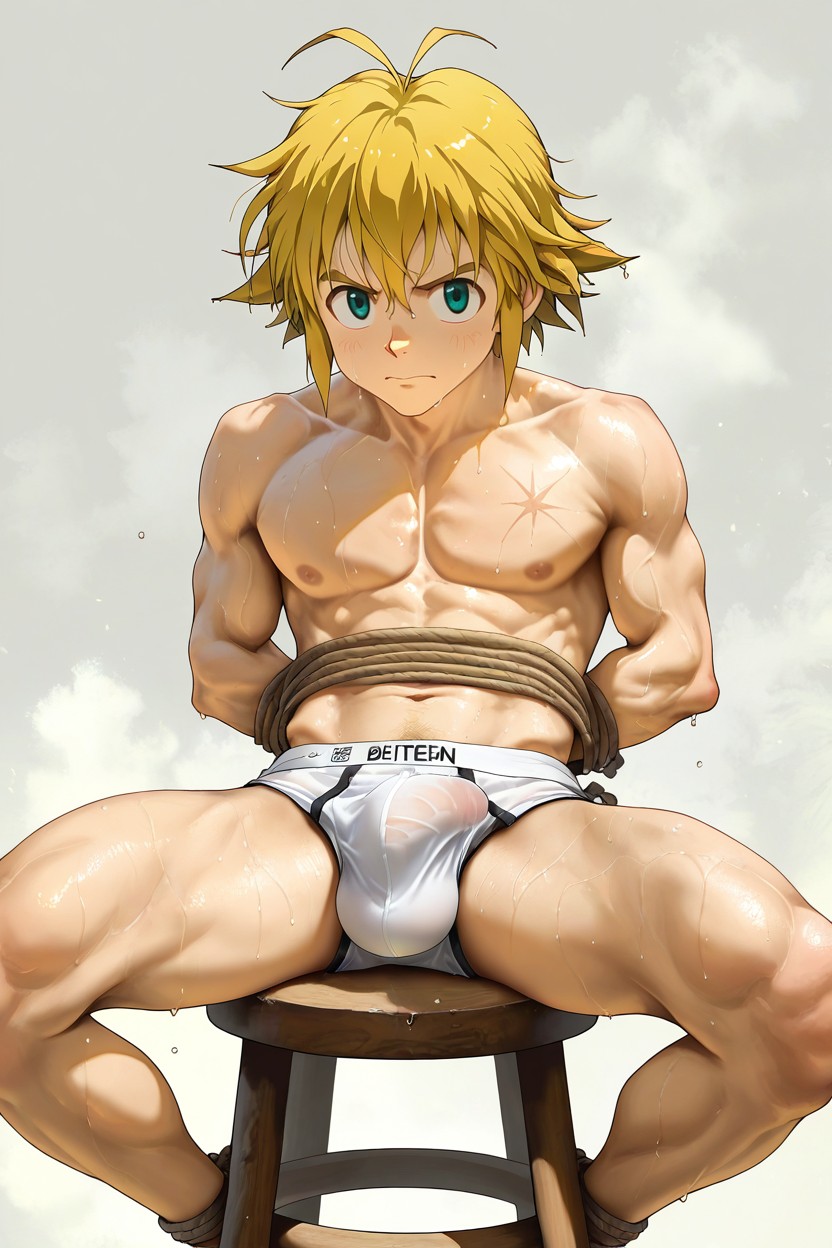 Wearing White Briefs, Alone, Man AI Gay Porn