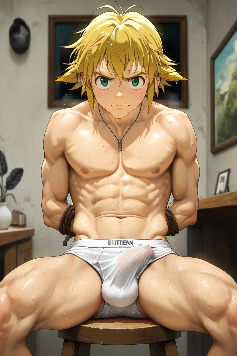 Nyuudles Art Style, Beitemian, Semi-erect Cock In Underwear AI Gay Porn