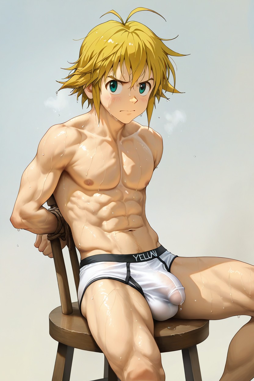 Dynamic Pose, Watercolor Anime, Male AI Gay Porn
