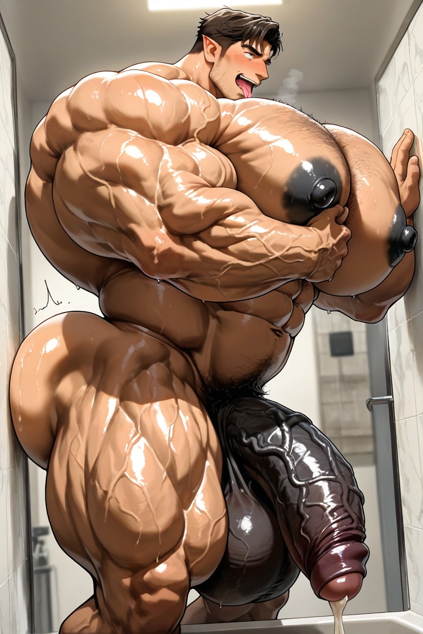 Hyper Vasculer Skin, Doggy Style Sex, Oversized Muscles AI Gay Porn