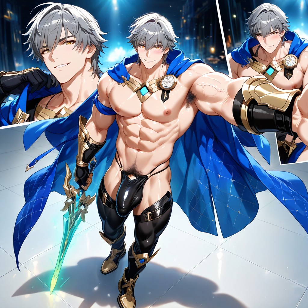 Medium Ass, Wearing An Ornate Metal Bikini Armor, K Resolution AI Gay Porn