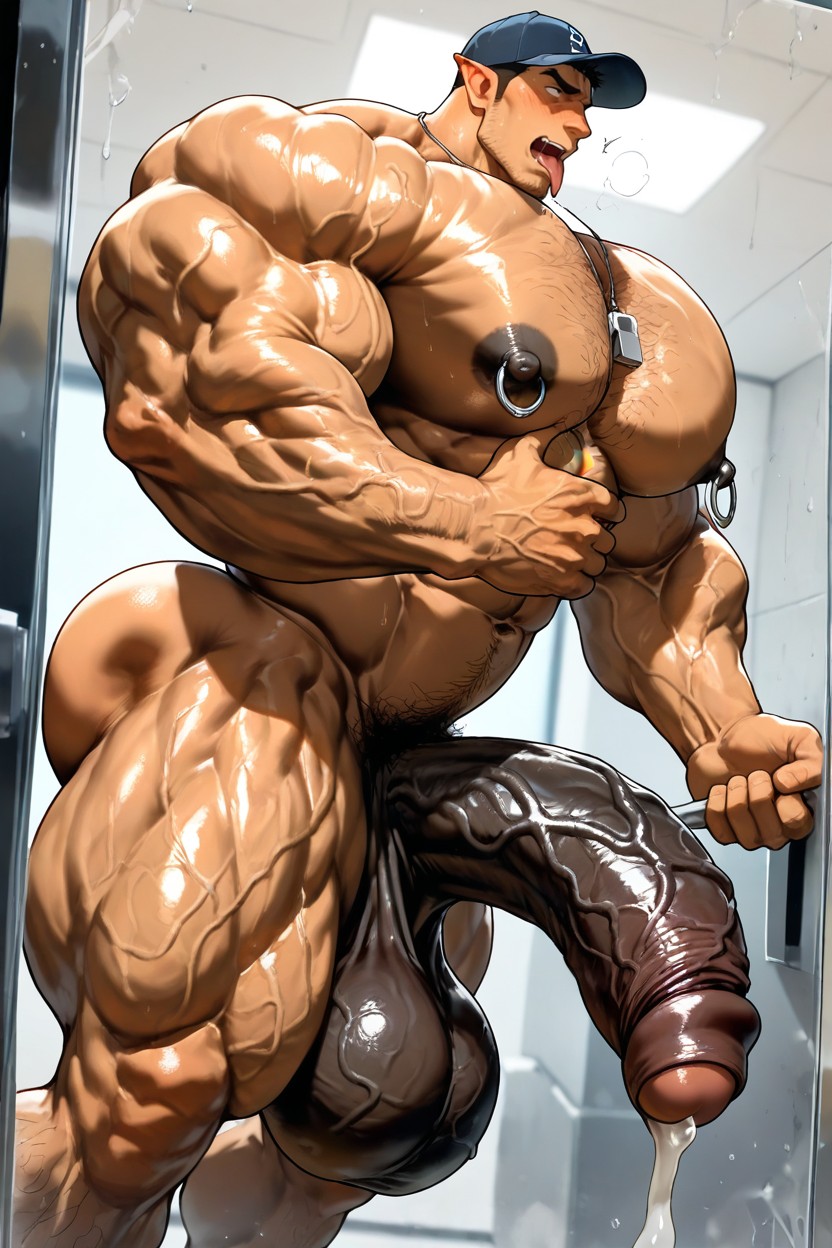 25+, Blushing, Oversized Muscles AI Gay Porn