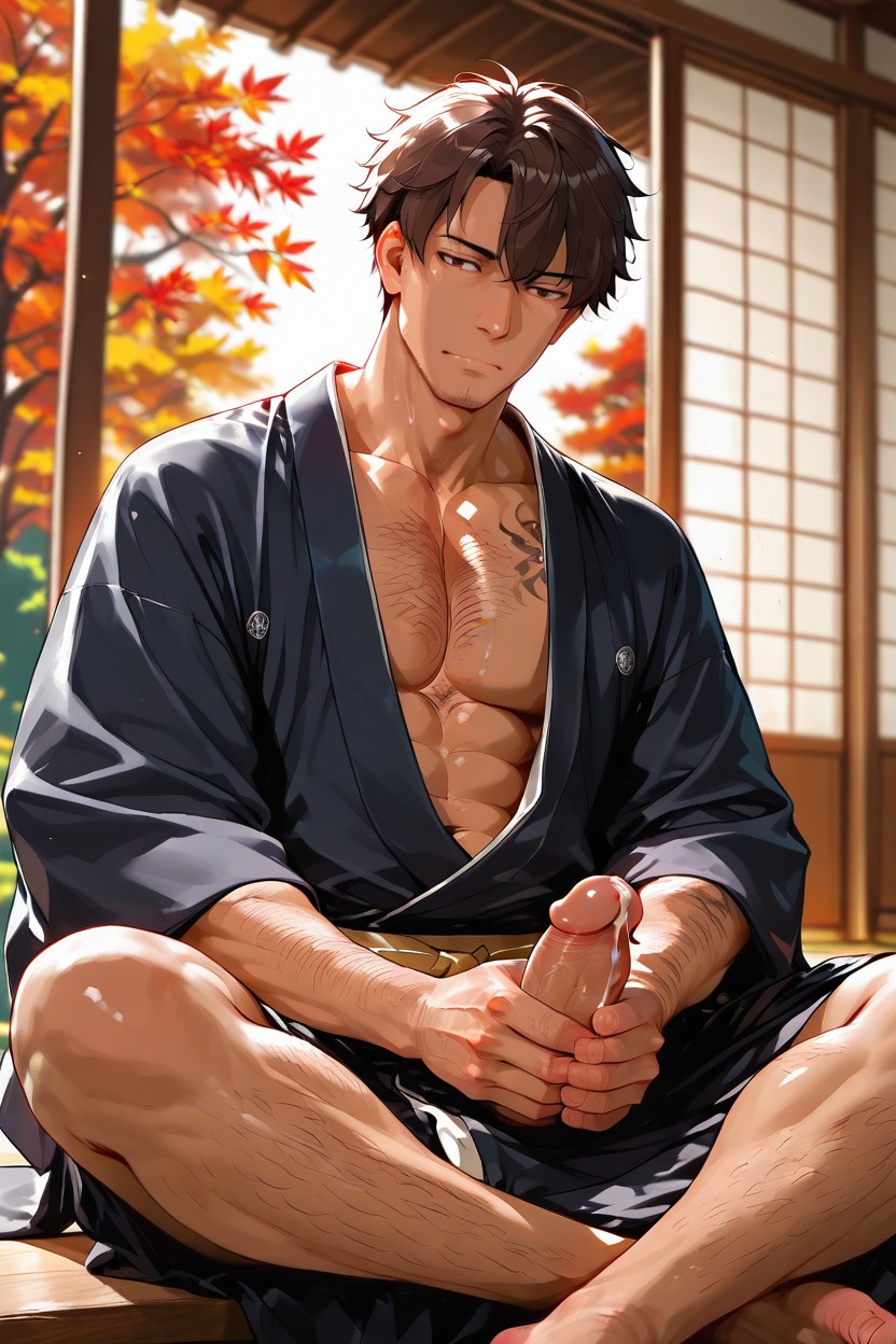 Medium Cock, Japanese Guy, Mouth Closed AI Gay Porn