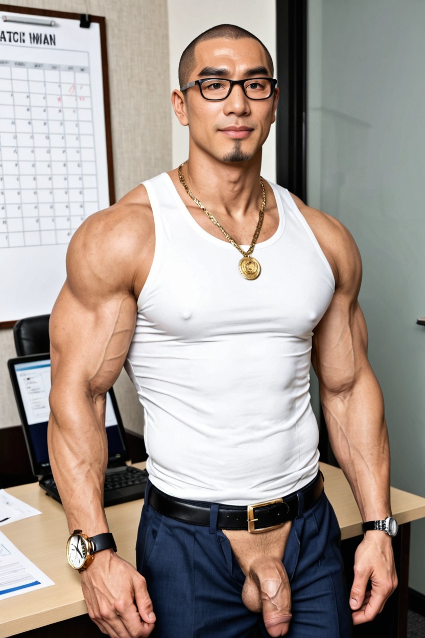 Front Closure Completely Secured, Thick Forearms, Sonrisa Malvada Porno gay IA