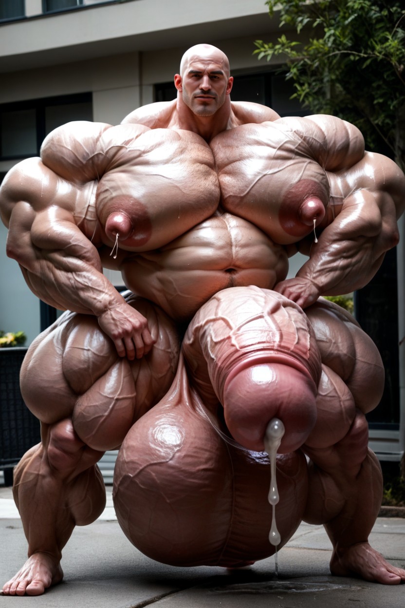 Shaved Facial Hair, Veiny Body, Hyper Veiny Forehead AI Gay Porn