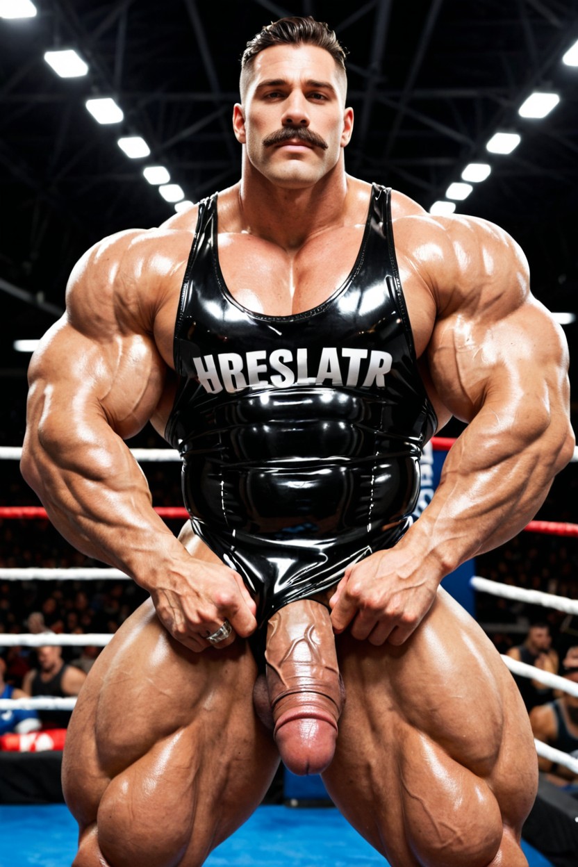 Long Sagging Balls, Gigantic Pecs, Dark Brown Skin AI Gay Porn