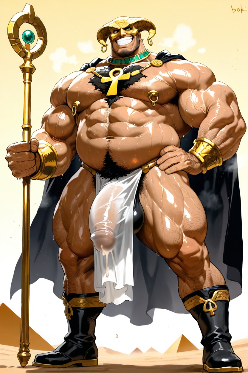 Broad Shoulders, Thick Cock, Standing Tall AI Gay Porn