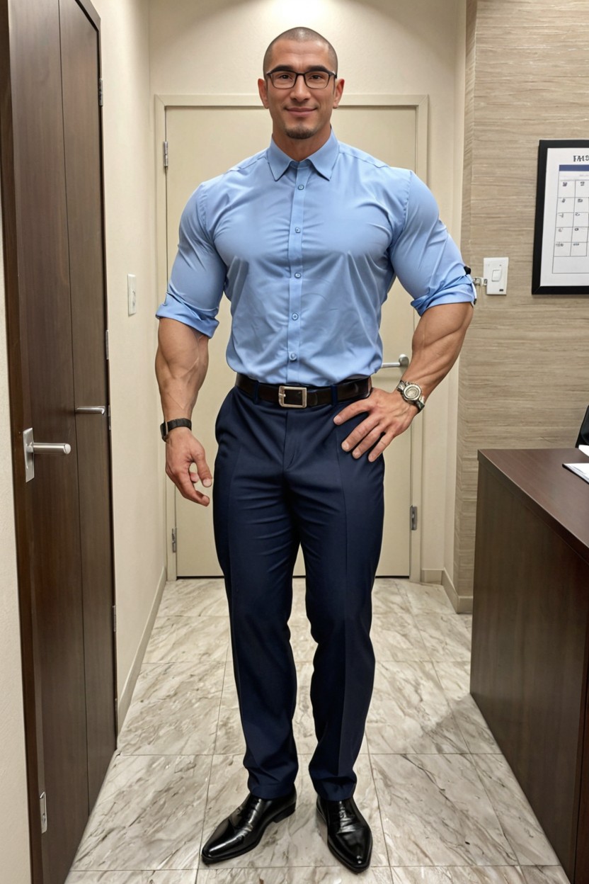 Extremely Muscular, 18+, Square Face Porno gay IA