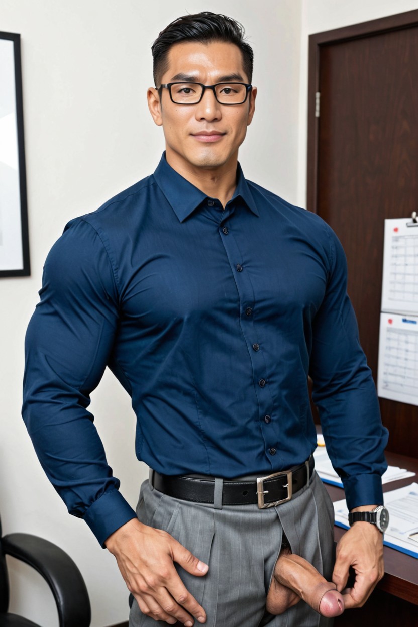 Standing, Small, Moyen Flaccid Size Penis AI Gay Porn