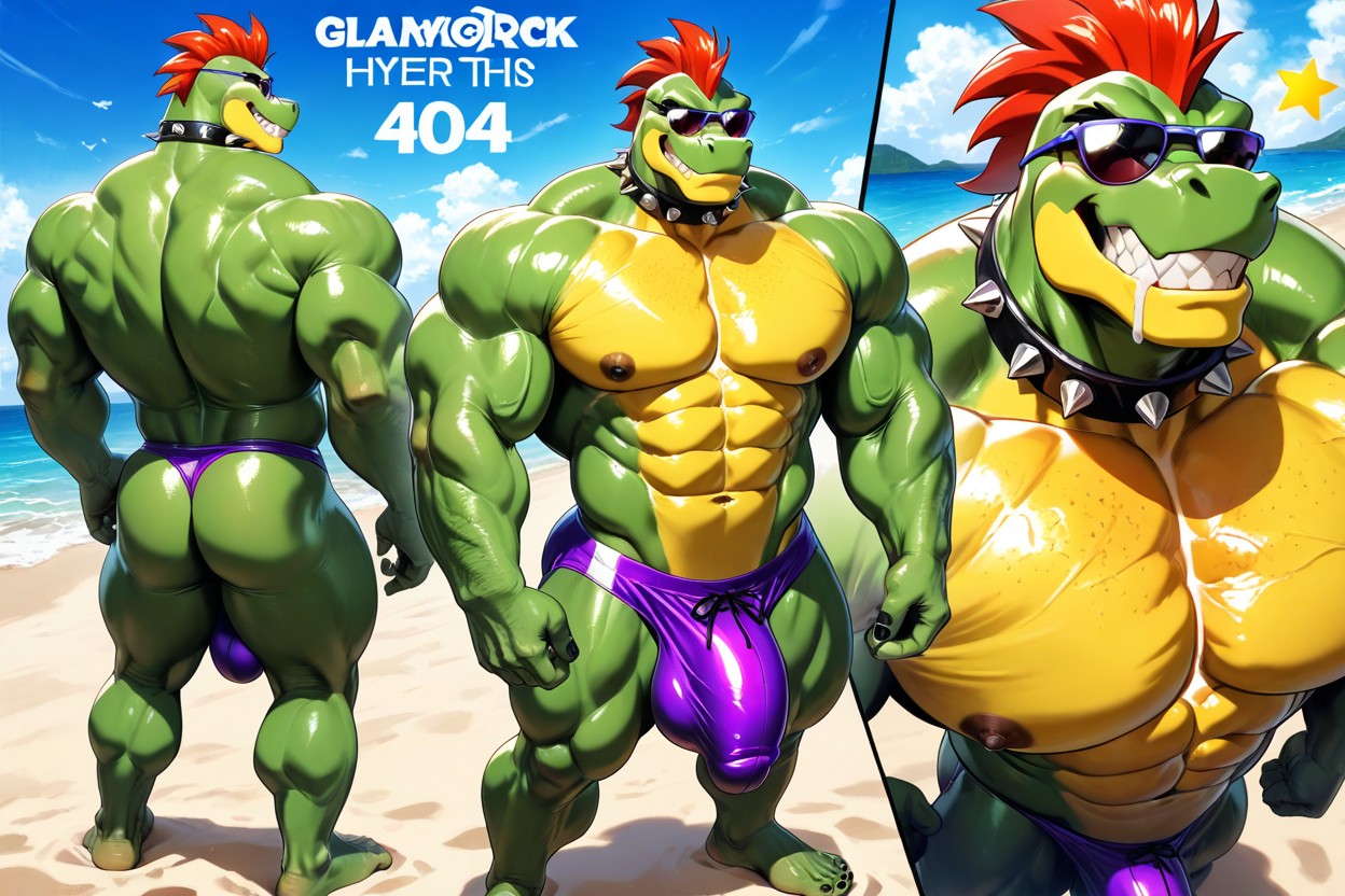 Huge Biceps, Lifting Purple Star Sunglasses, Solo AI Gay Porn
