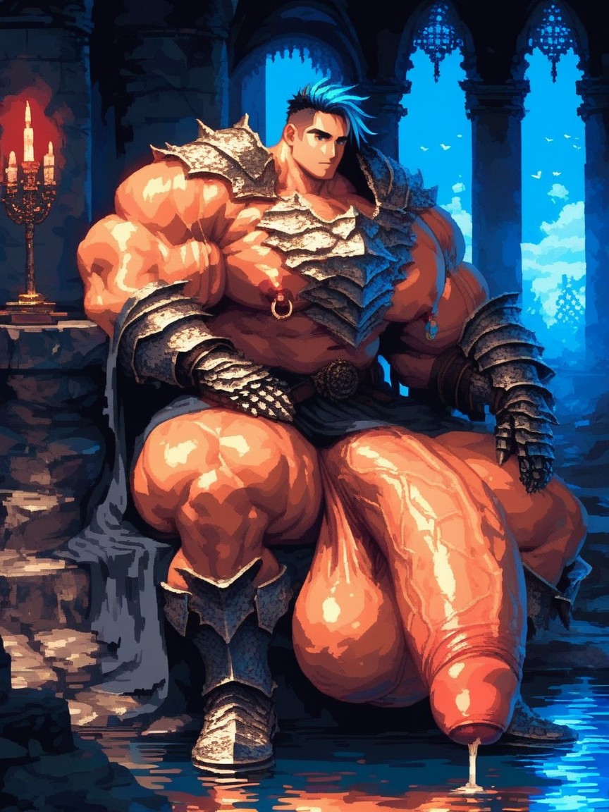 Pony Cock, Gigantic Oversized Heavy Sagging Balls, Impossibly Long Hyper Penis AI Gay Porn