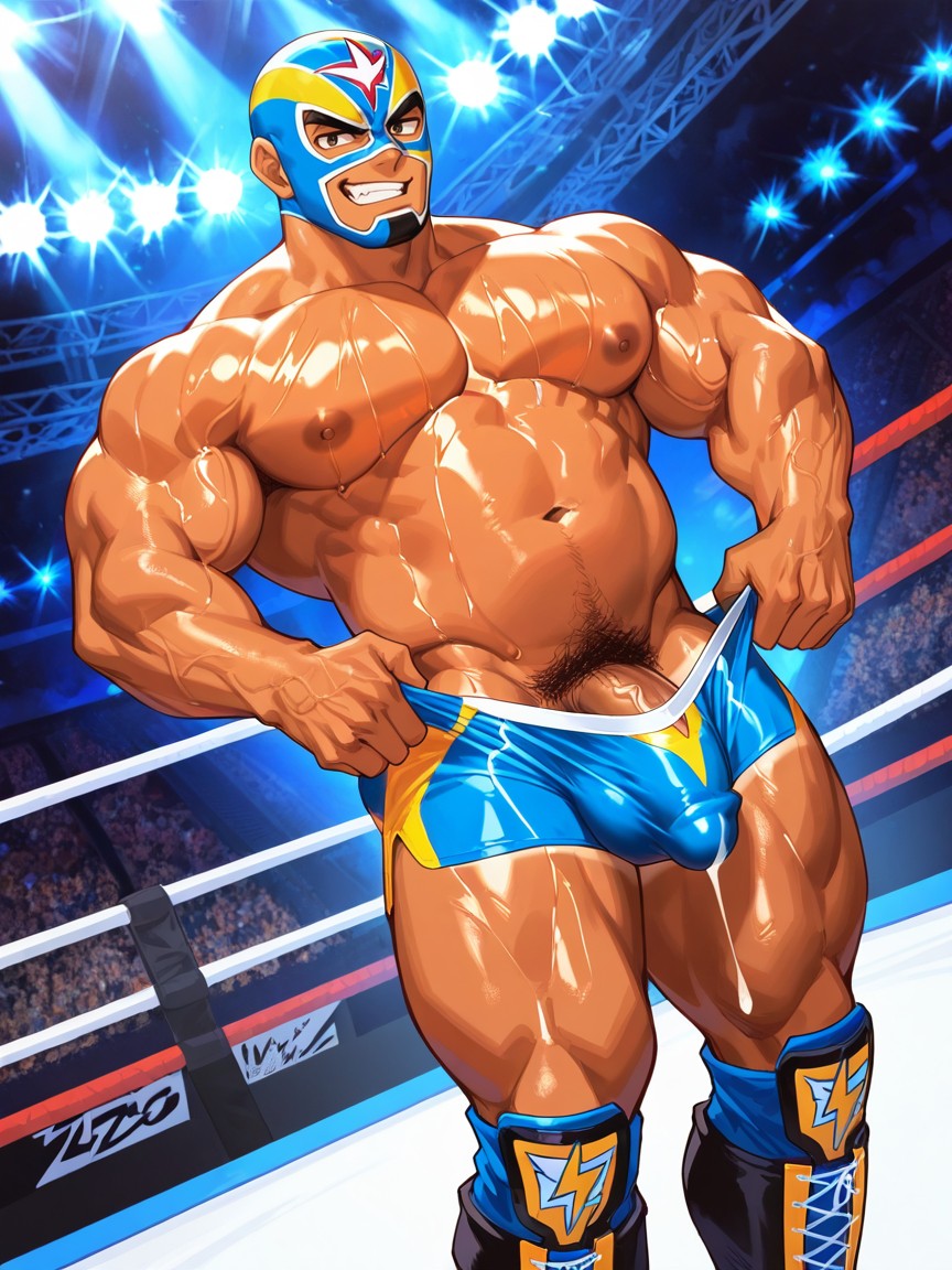 Masculine, Smug Expression, Massive Pecs AI Gay Porn