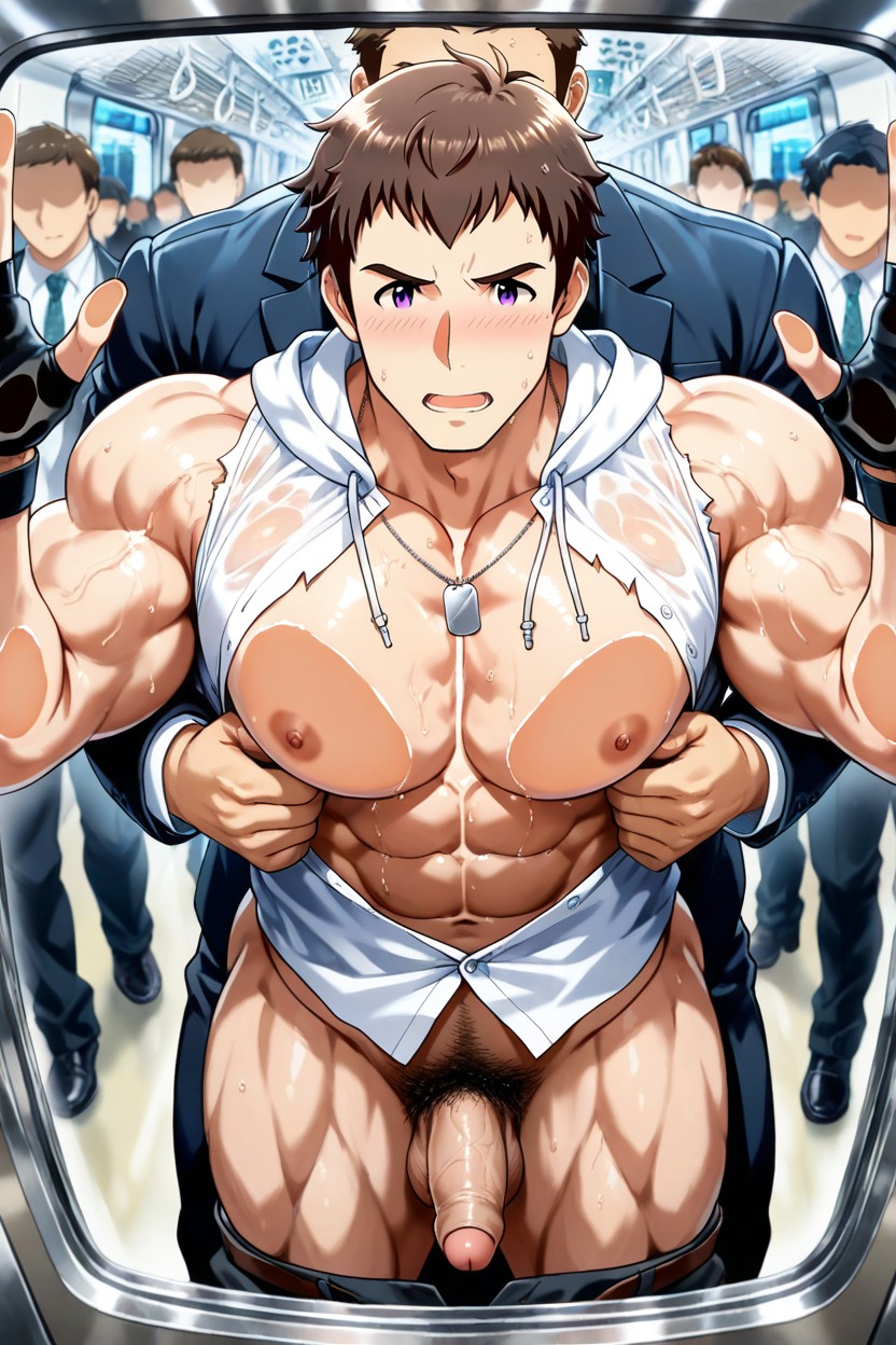 A Large Amount Of Sweat On The Body, Masterwork, Blushing AI Gay Porn
