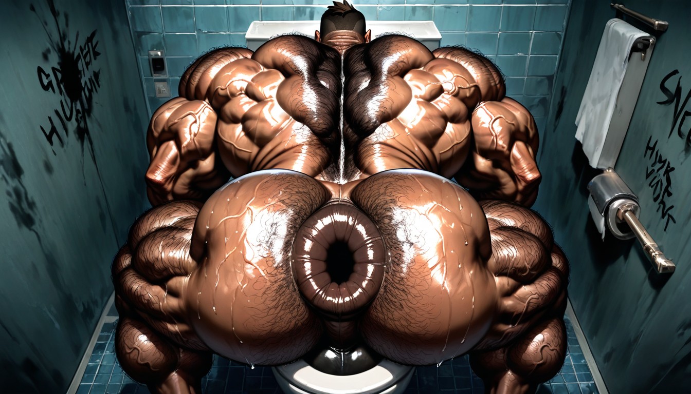 Sticky Open Gaping Anus, Massive Meaty Body, Masculine AI Gay Porn