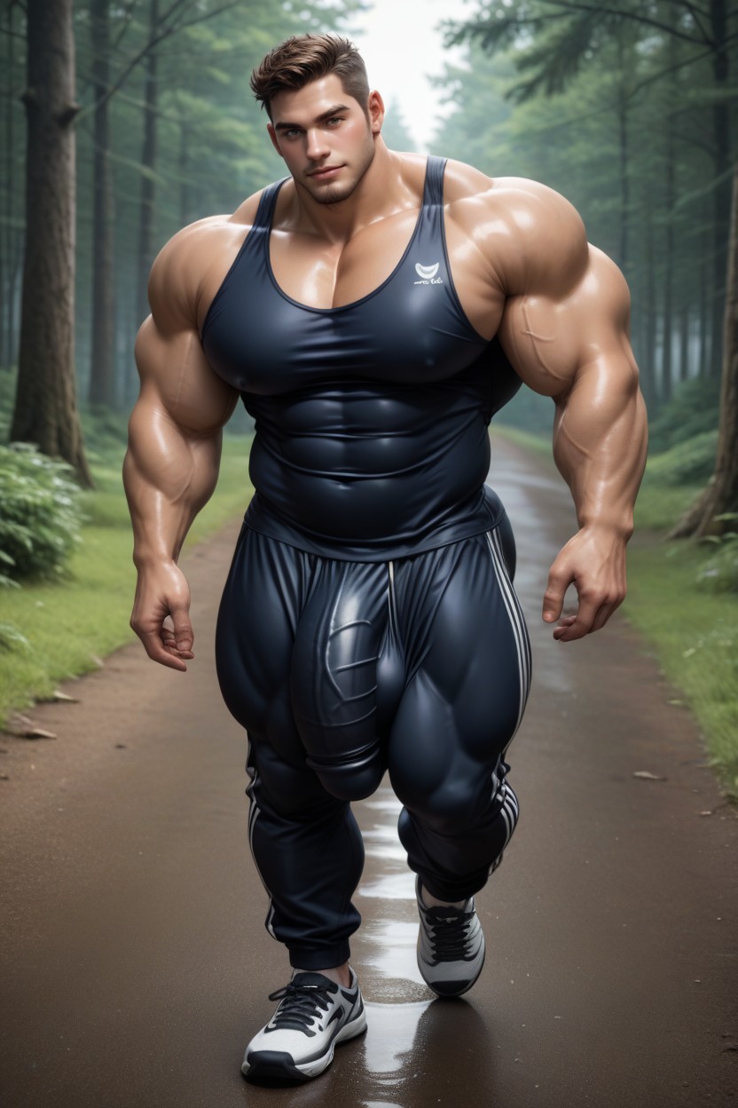 Big Round Pecs, One With Abs, Oily Cocks AI Gay Porn