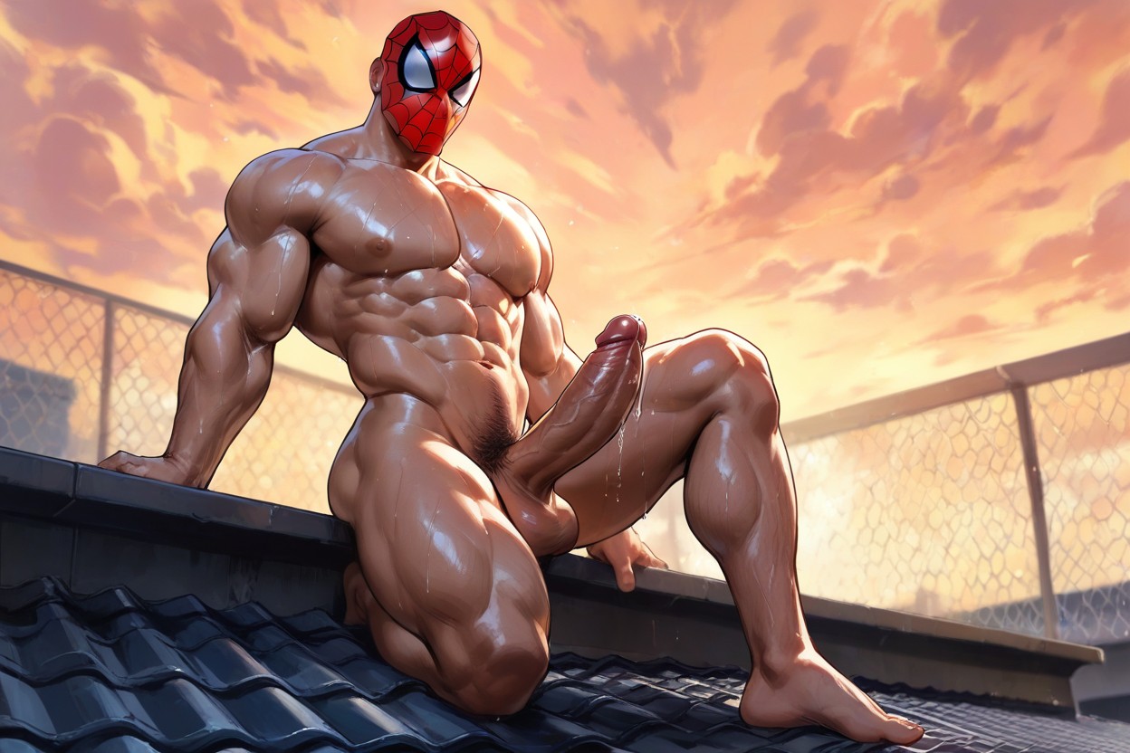 Kneeling Upright, Wet Cock, Cutesexyrobutts AI Gay Porn