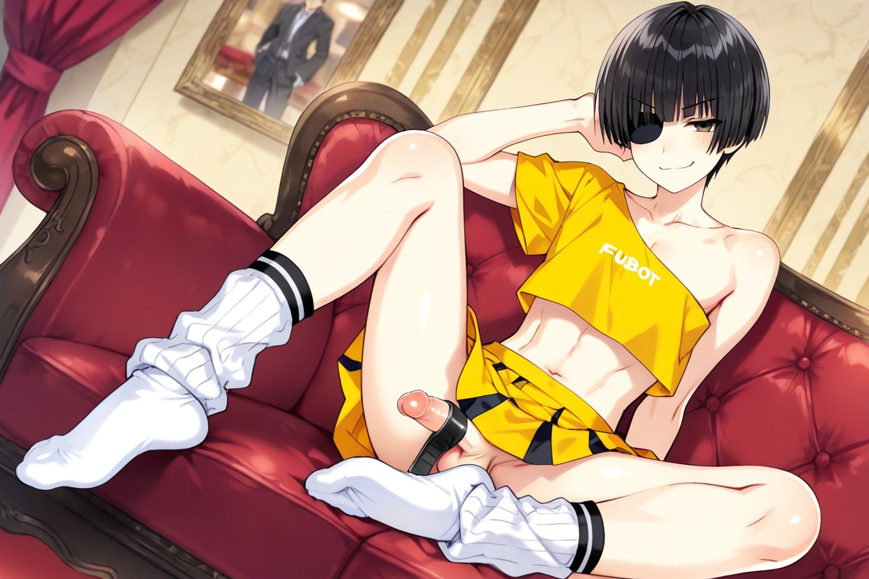 Sole Centered, In Palace's Bedroom, Single Panel AI Gay Porn