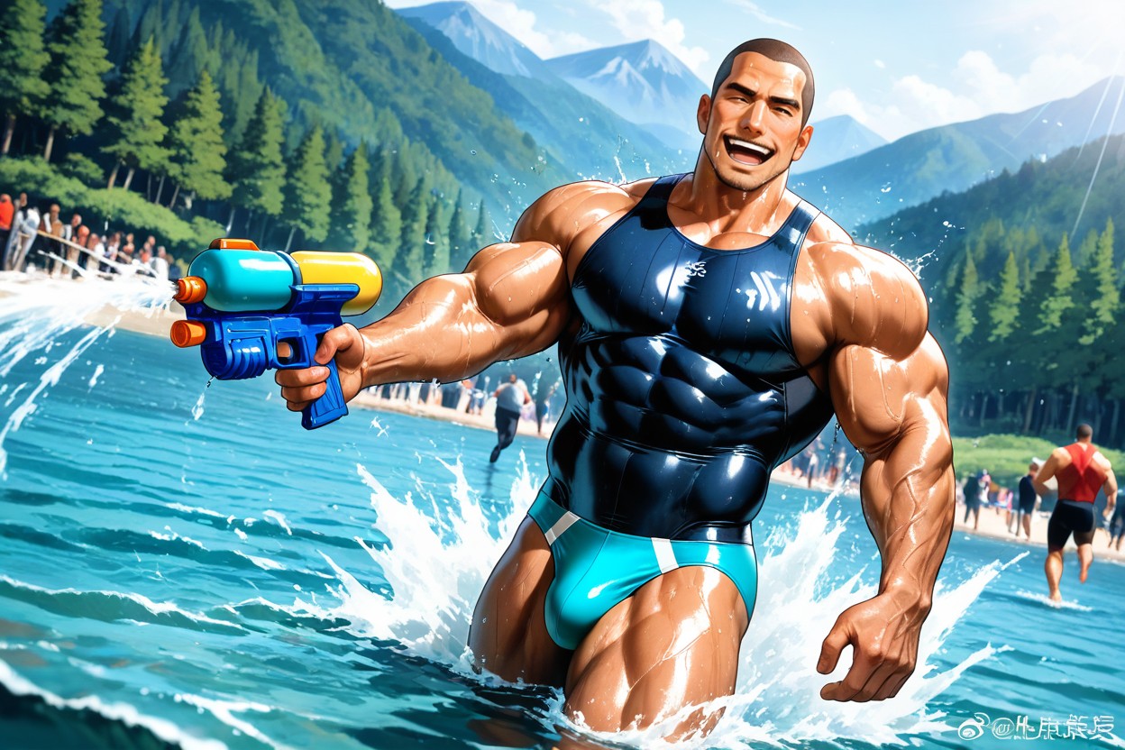 Sunny, Sweaty, Lake AI Gay Porn