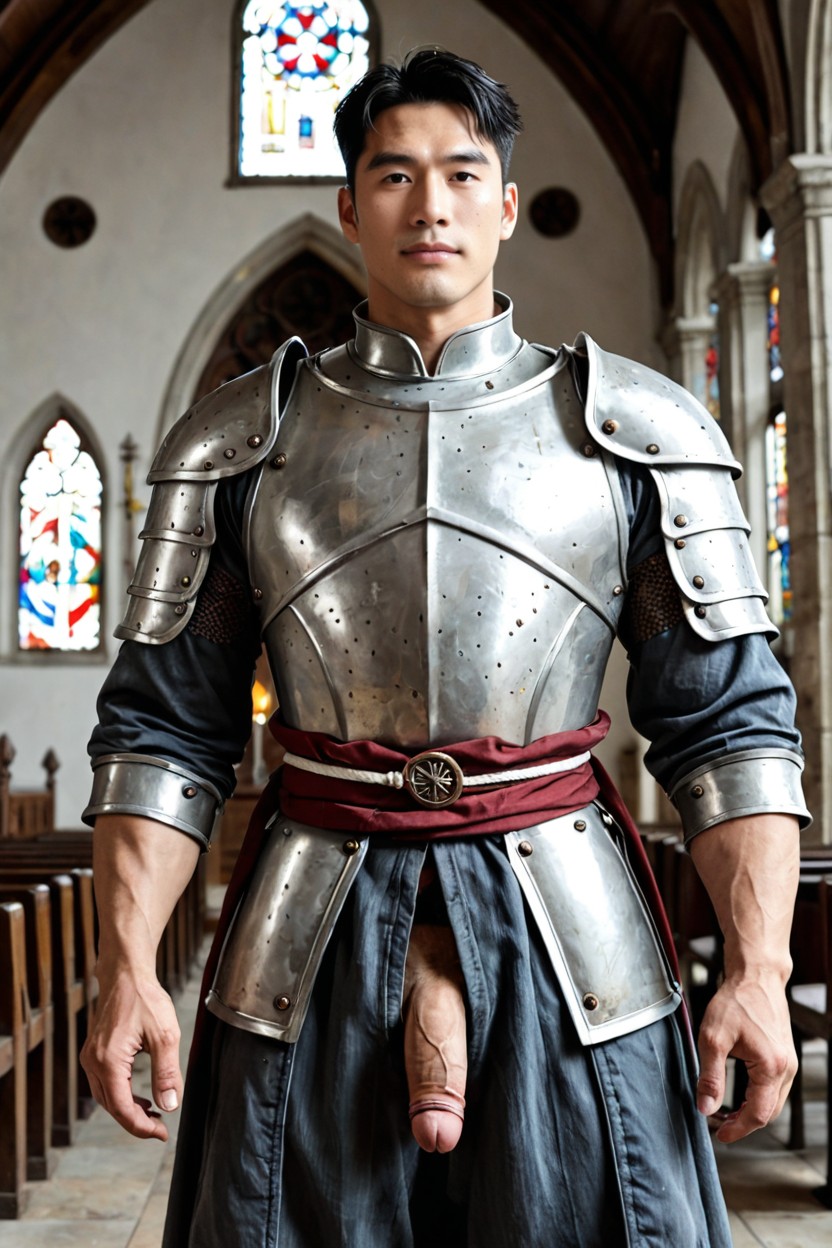 Muscles, Church, Huge Chest AI Gay Porn