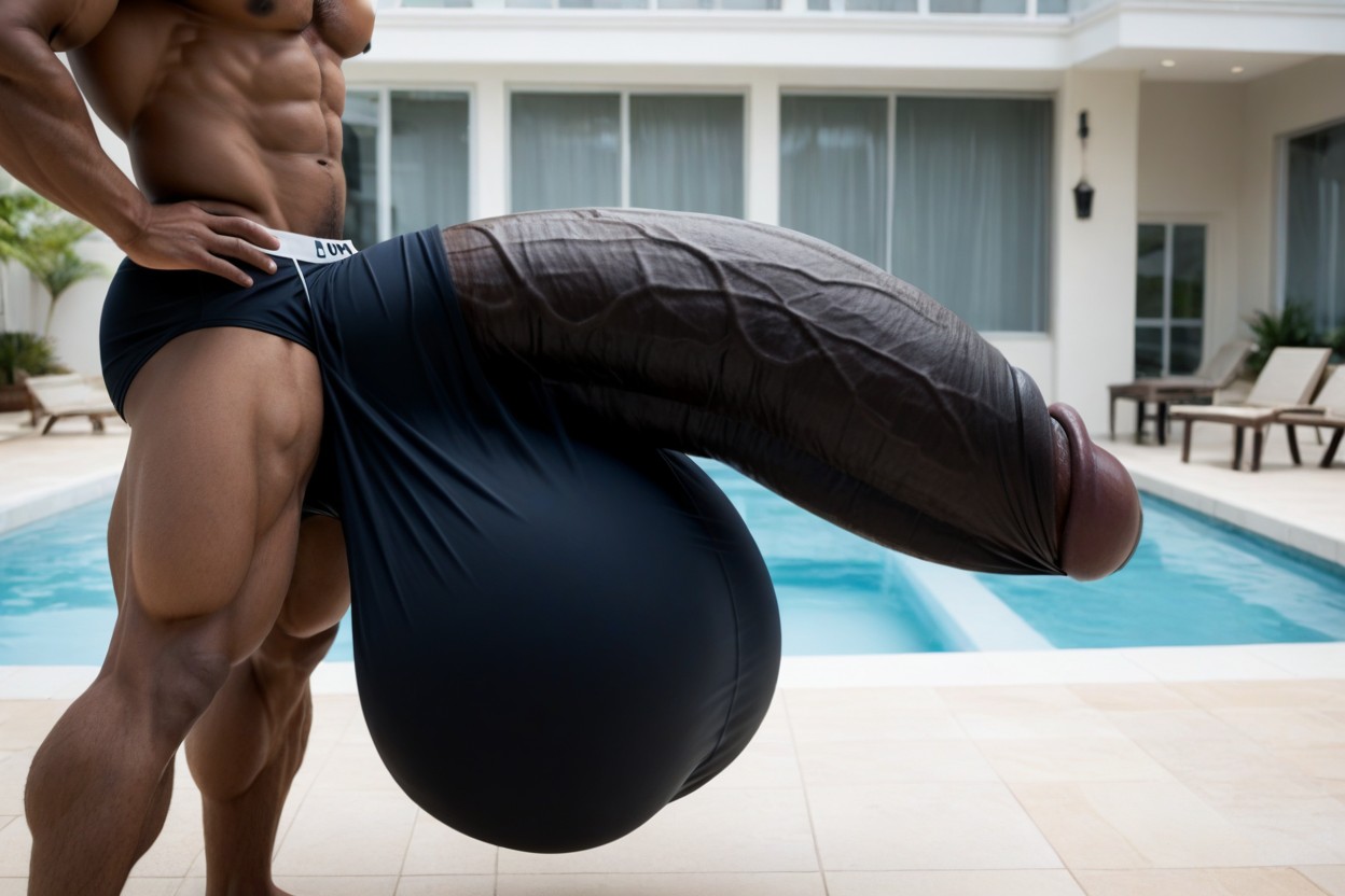 Erect Cock Bulge, Ball Growth, With Cock Growth AI Gay Porn