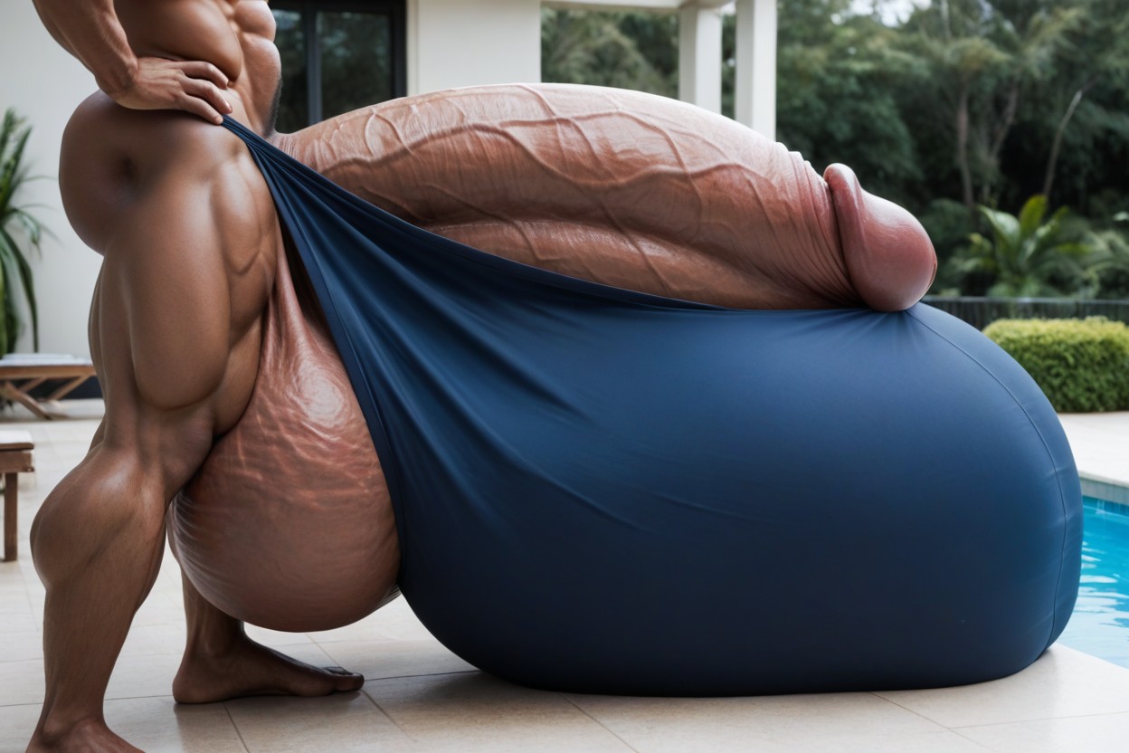 Close Up Of Cock, Cock Bigger Than Body, Male Face Is Out Of Frame AI Gay Porn
