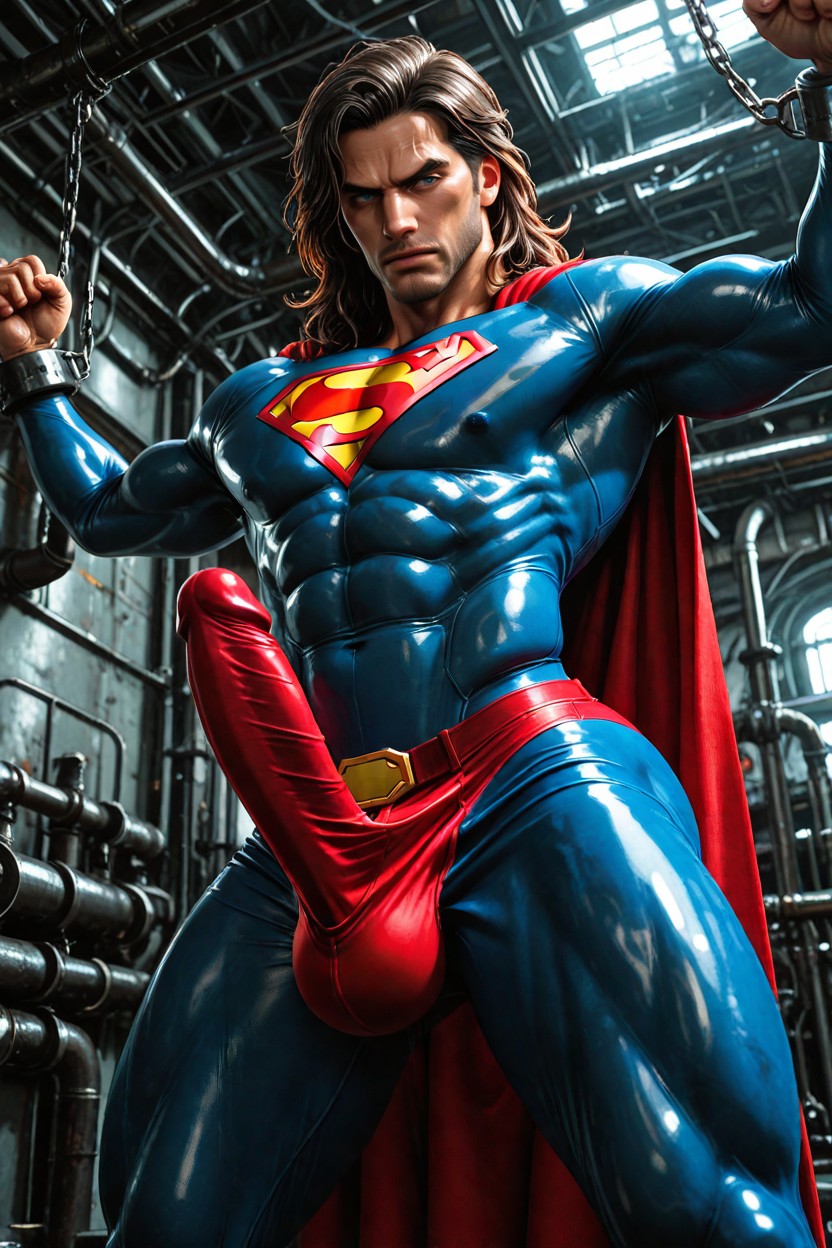 Massive Bulge, Superman, Toned Physique AI Gay Porn