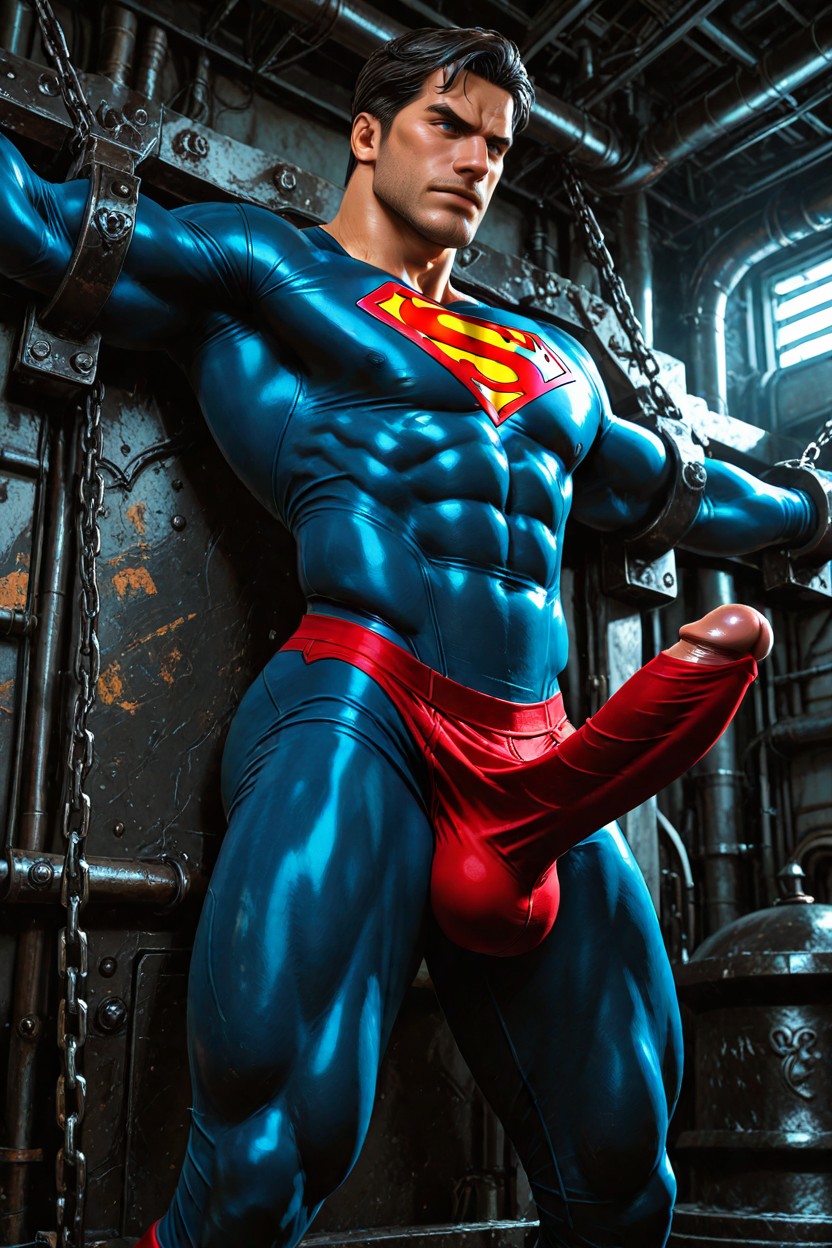 Superman, Vista Lateral, Detailed Face Porno gay IA
