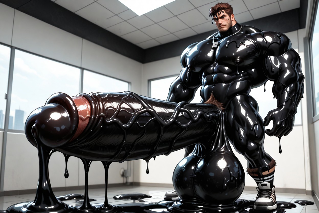 Pubic Hair, Black Slime On Pecs, Slime Everywhere AI Gay Porn