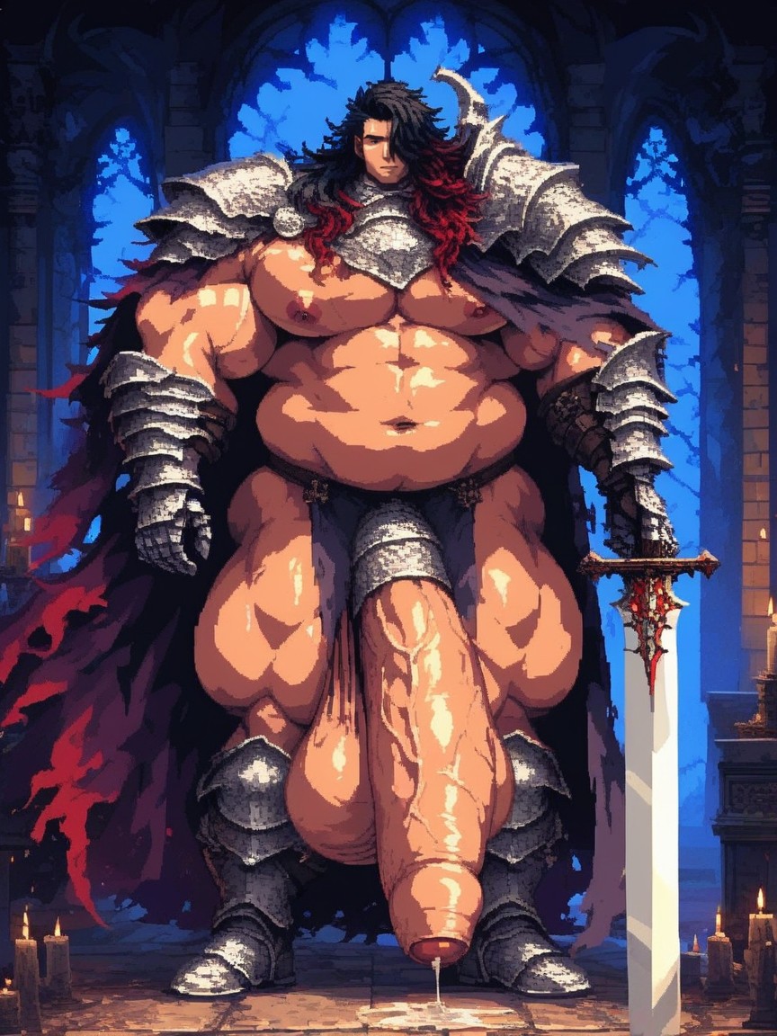 Foreskin, Naked, Large Bulky Pecs AI Gay Porn