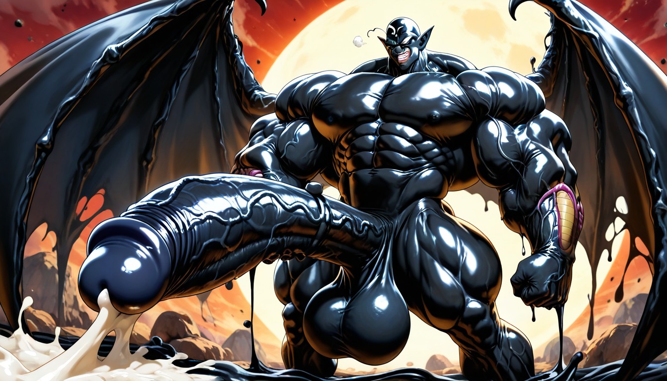 Beitemian Art Style, Testicles, Penis Thicker Than Body AI Gay Porn