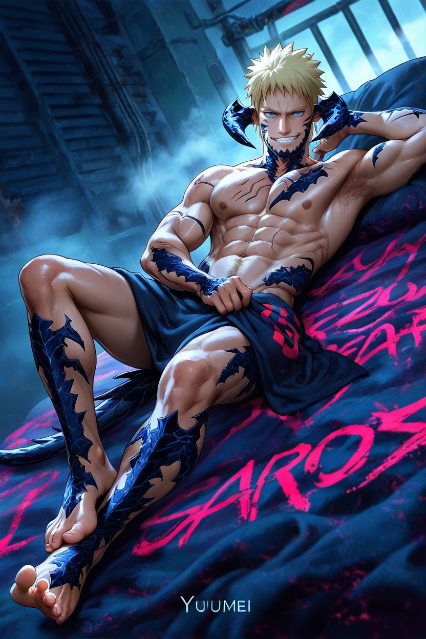 Blue Eyes, Happy, Dark AI Gay Porn