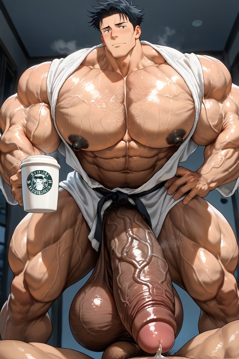Bodybuilders, Front View, Hyper Nipples AI Gay Porn