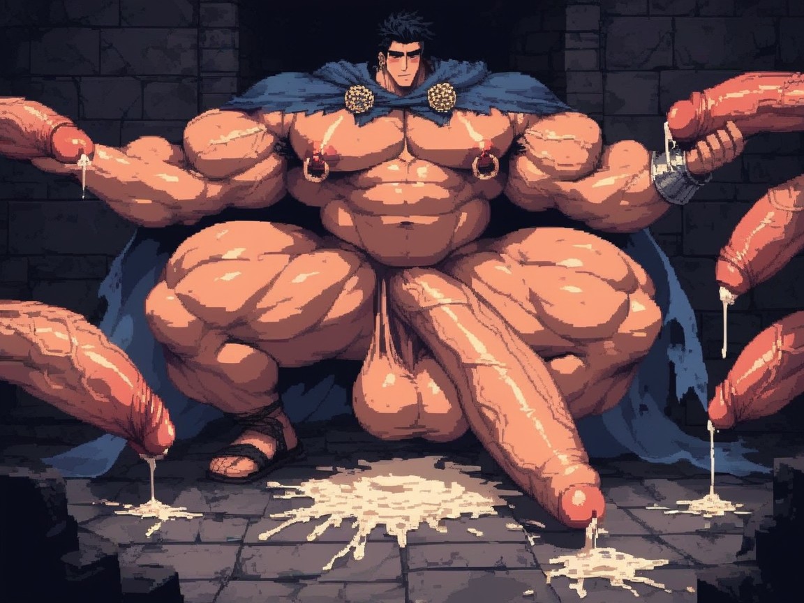 Thick, Impossibly Long Hyper Penis, Thick Waist AI Gay Porn