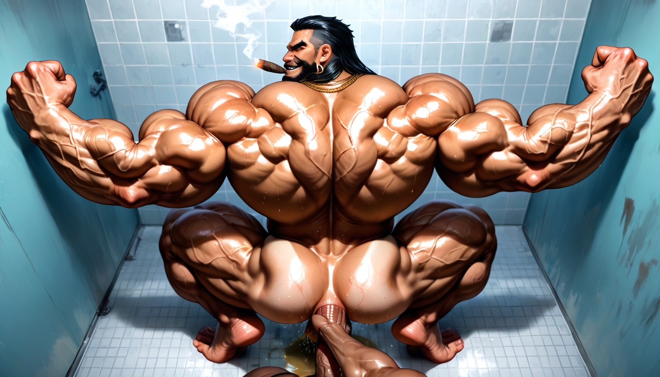 Veiny Muscles, Black Hair, Huge Anus AI Gay Porn