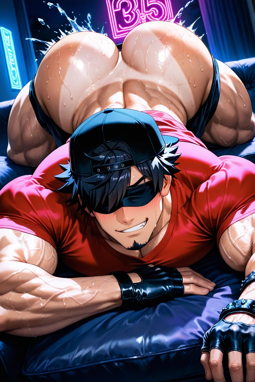 Mouth Closed, Black Blindfold, Smirk On Face Porno gay IA