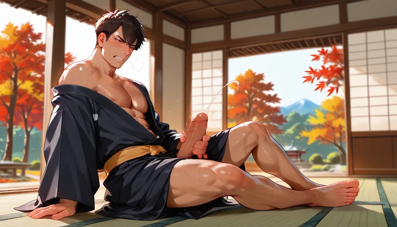 Legs Hair, Japanese Guy, Middle-aged Man AI Gay Porn