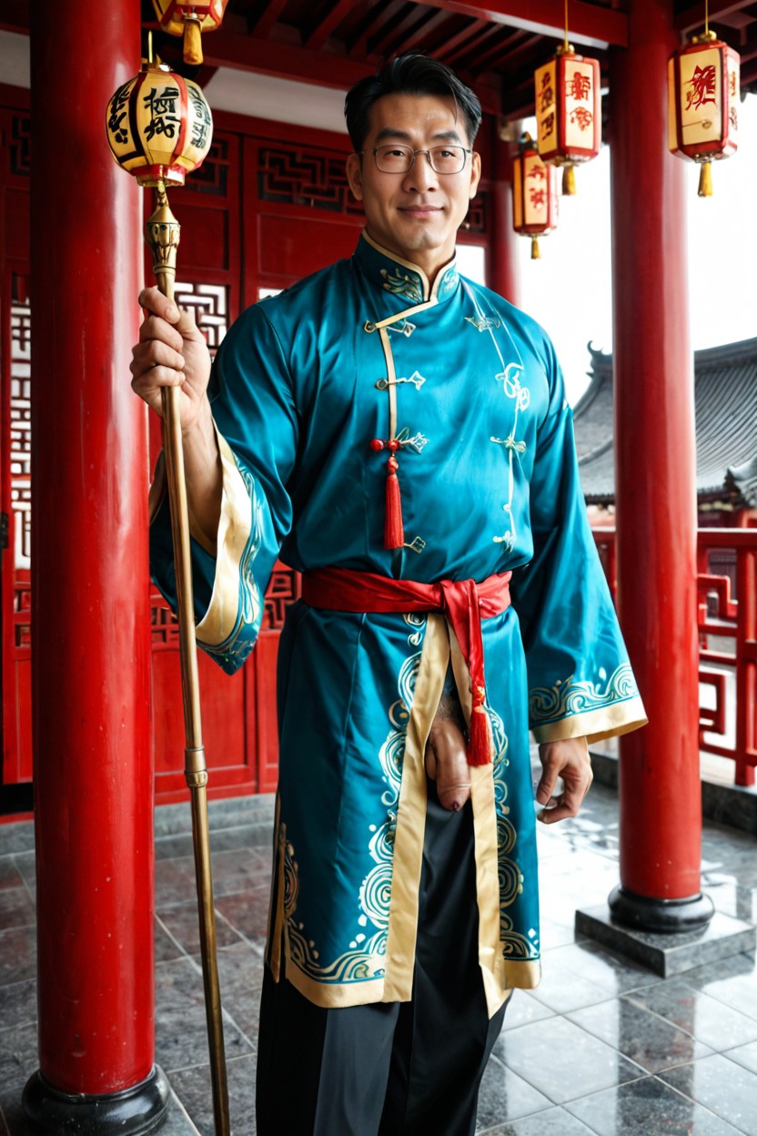 Centered Composition, Mature Chinese Man, And Imperial Crown AI Gay Porn