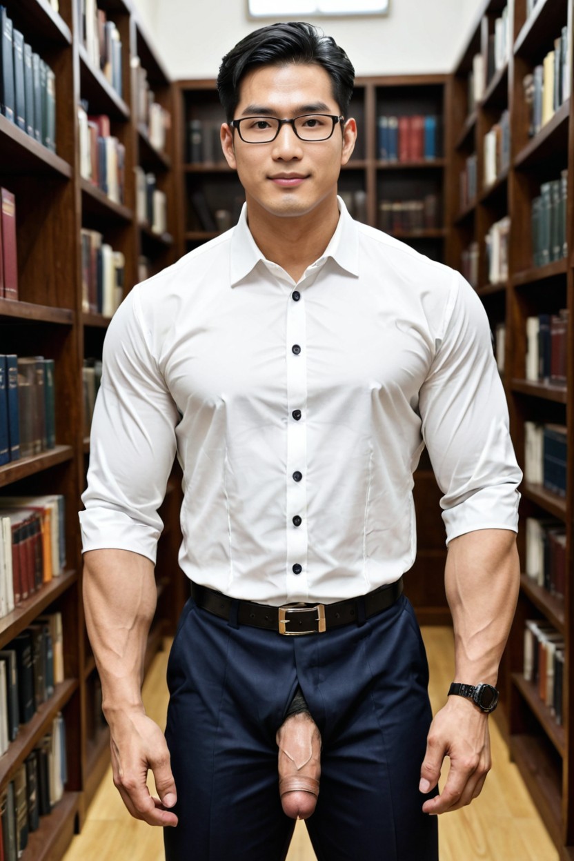 Coreano, Classic Polo Collar, Polo Shirt Fully Buttoned Porno gay IA