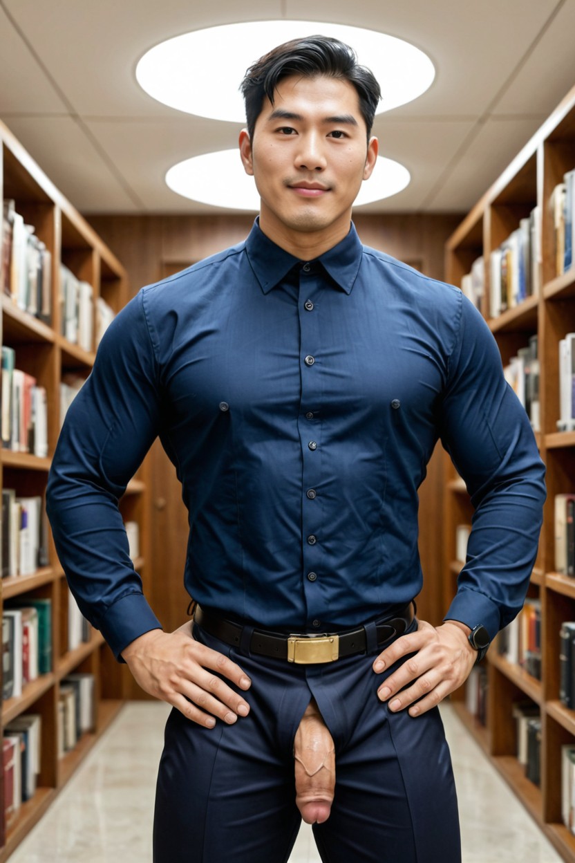 Well-built Body, Sleeves Neatly Fitted Around The Upper Arms, Flaccid Penis AI Gay Porn