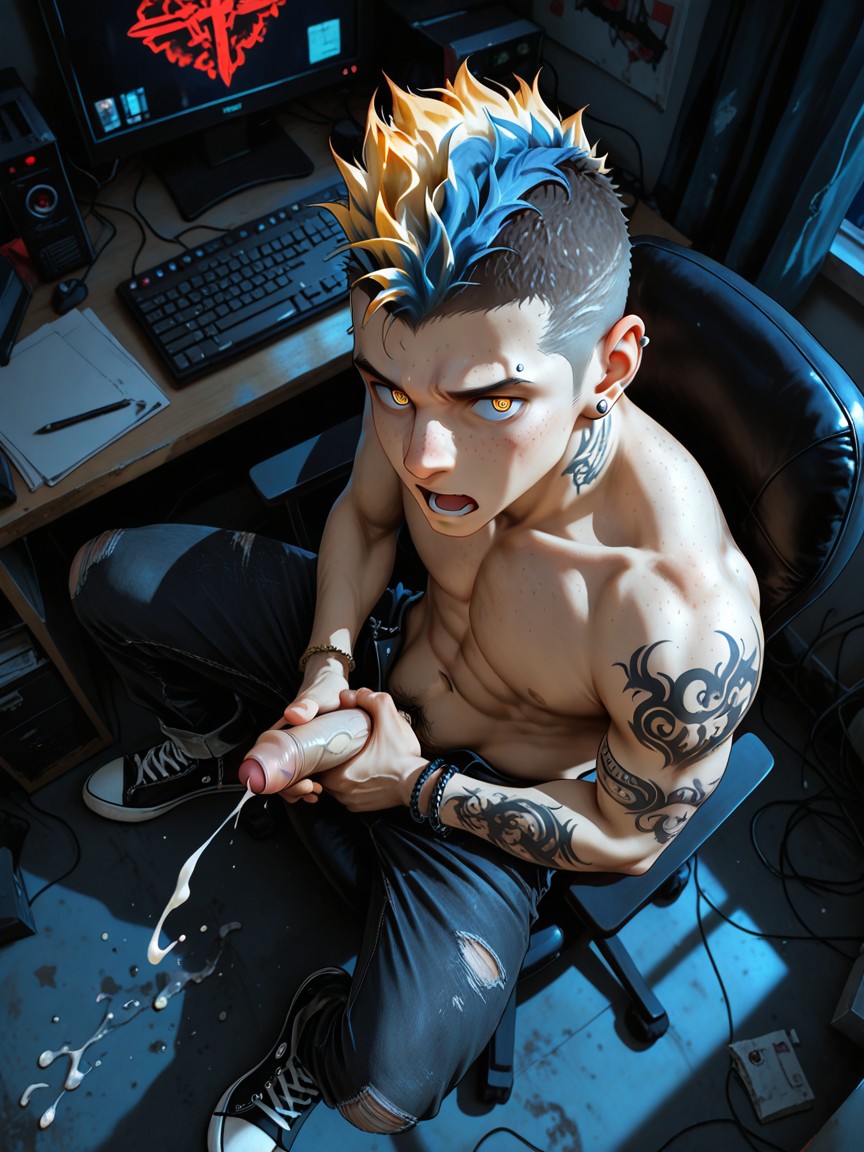 Hairless Body, Dynamic Angle, Medium AI Gay Porn