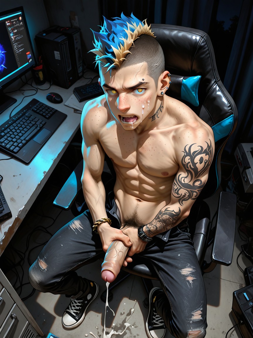 Freckles, +, Dark Room AI Gay Porn