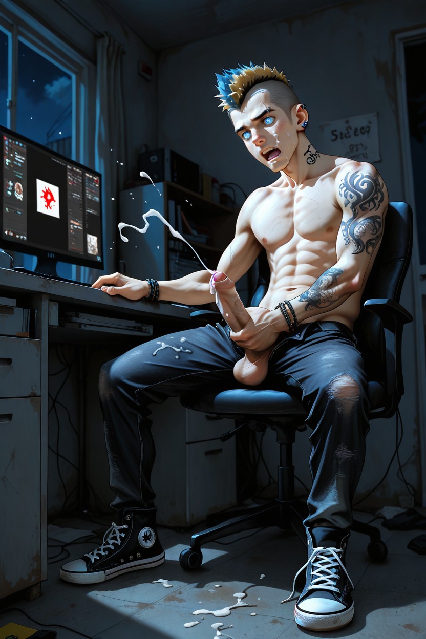 Masturbation, Night, Hdr AI Gay Porn