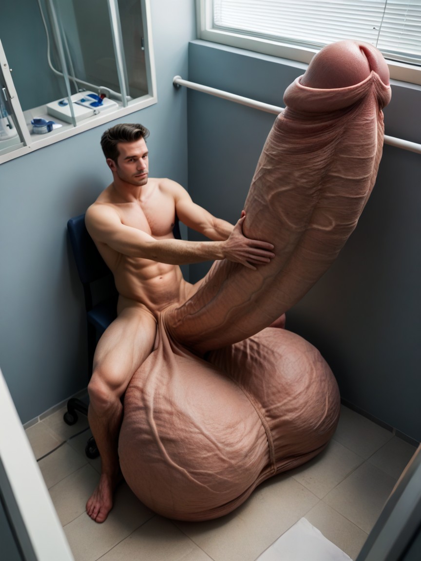 Monocock, One Singular Cock, Hyper Cock Much Longer And Thicker Than Body AI Gay Porn