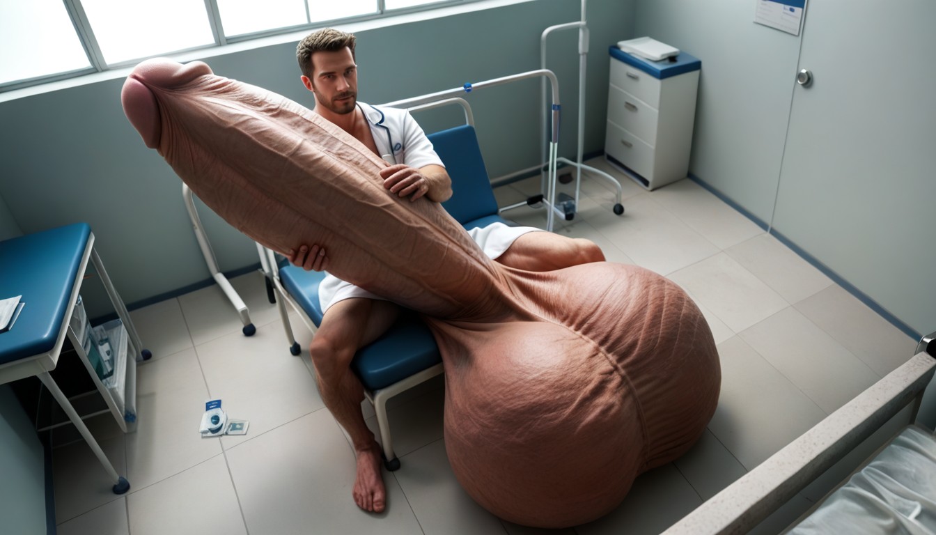 Elevated Off The Ground On Giant Balls, Surreal Absurd Impossible Gigantic Cock Size, Sitting On Own Balls Porno gay IA